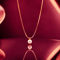 Dainty Pearl Chain Necklace - 18K Gold Plated