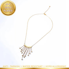 Unique Chain Tassel Necklace - 18K Gold Plated