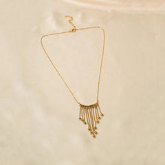 Unique Chain Tassel Necklace - 18K Gold Plated