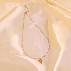 Golden Heart Beaded Necklace - 18K Gold Plated