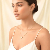 Golden Heart Beaded Necklace - 18K Gold Plated