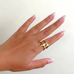 Golden Sparkle Stellar Ring - 18K Gold Plated