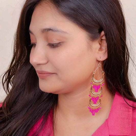 Beaded Long Dangle Earrings