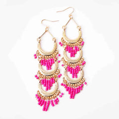 Beaded Long Dangle Earrings