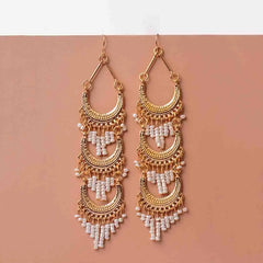 Beaded Long Dangle Earrings