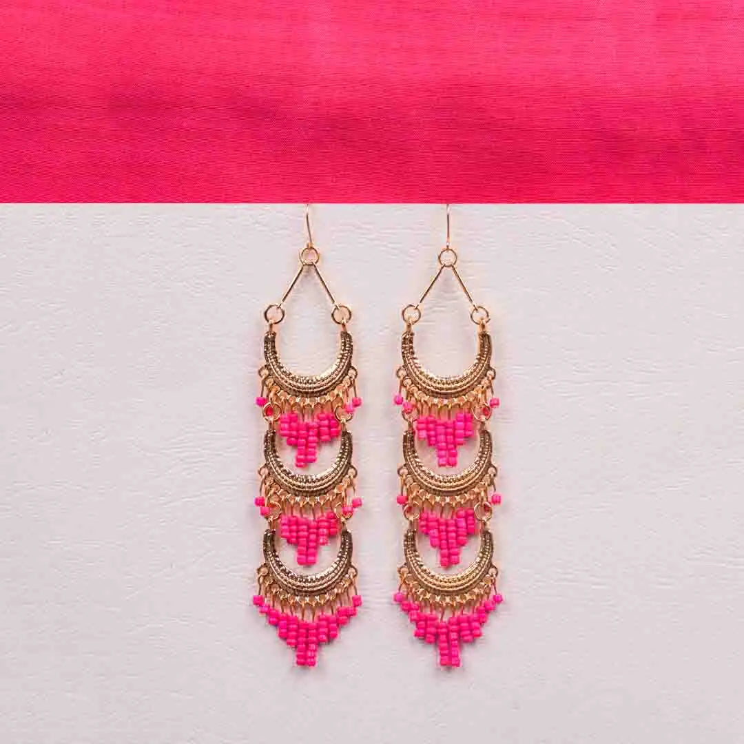 Beaded Long Dangle Earrings