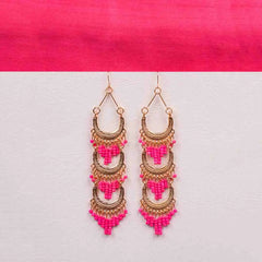 Beaded Long Dangle Earrings