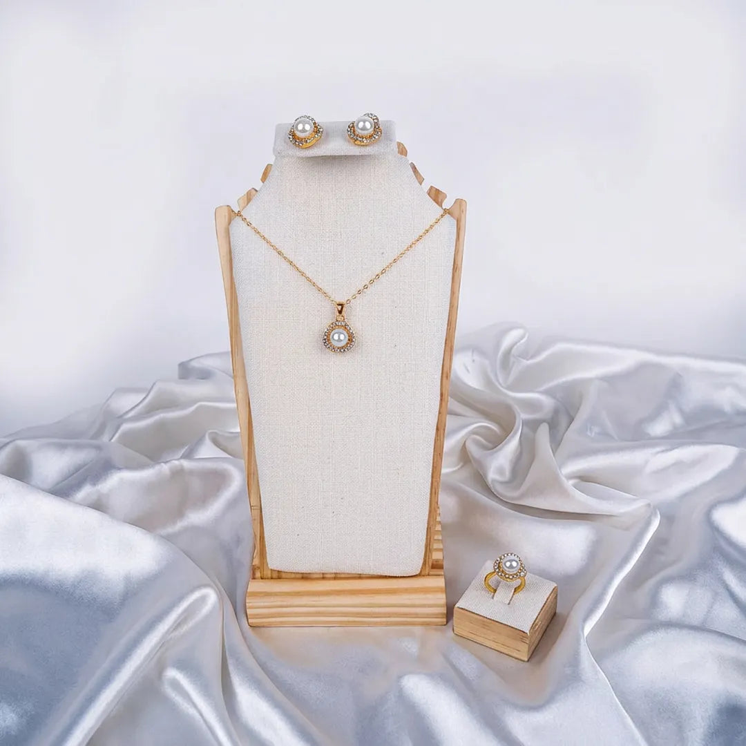 Pearl Halo Jewelry Set