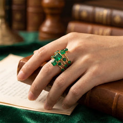 Golden Studded Cocktail Ring