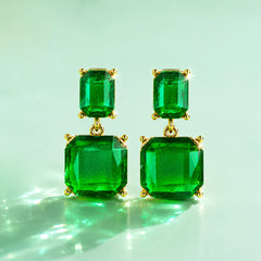 Emerald Drop Statement Earrings
