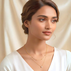 Dainty Beaded Layered Necklace - 18K Gold Plated