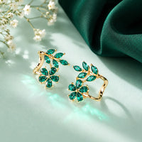 Emerald Leaf Vine Ear Cuffs