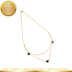 Heart Layered Chain Necklace - 18K Gold Plated