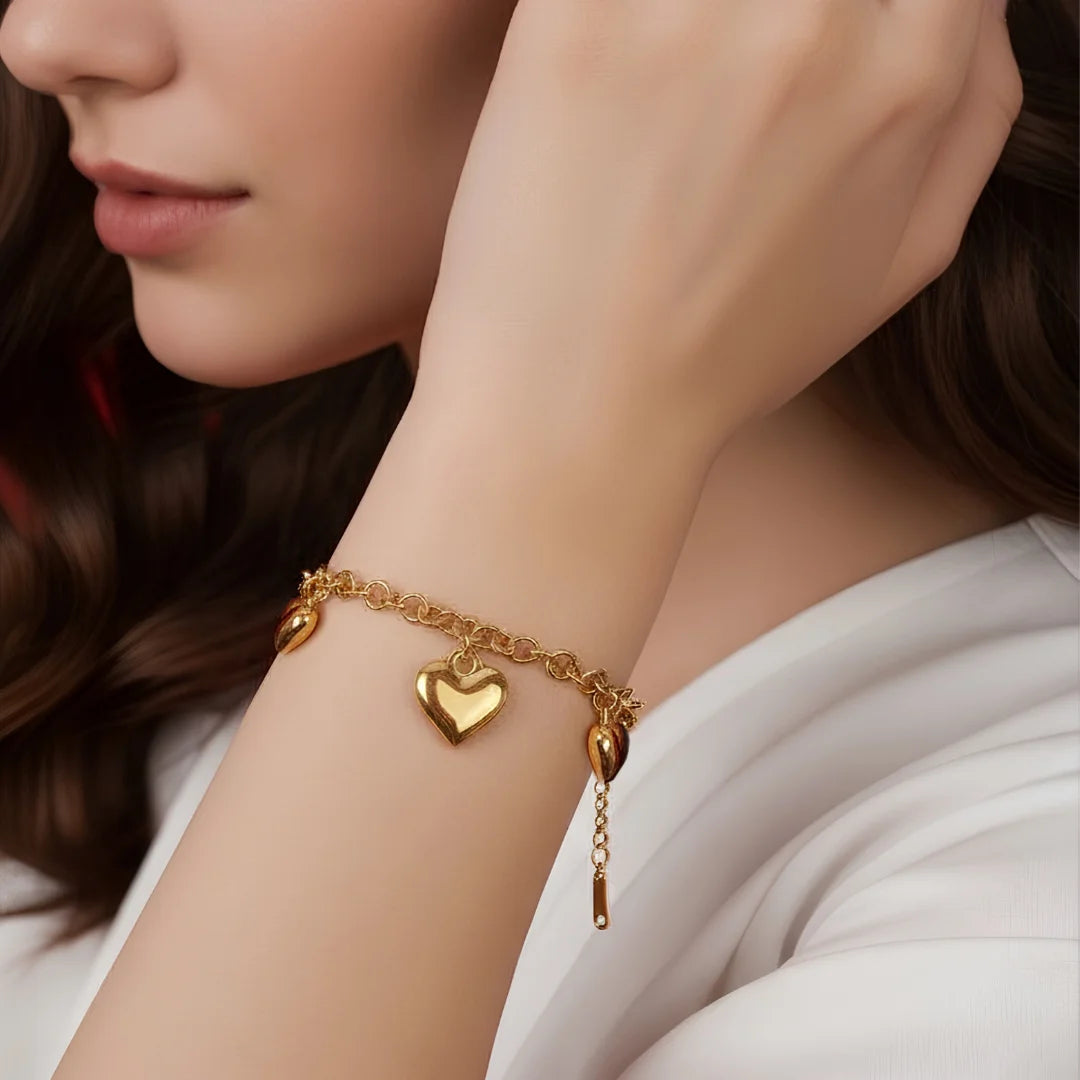 Golden Heart Chain Bracelet