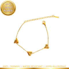 Golden Hearts Chain Bracelet - 18K Gold Plated