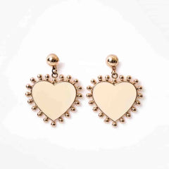Cream Heart Sundrop Earrings