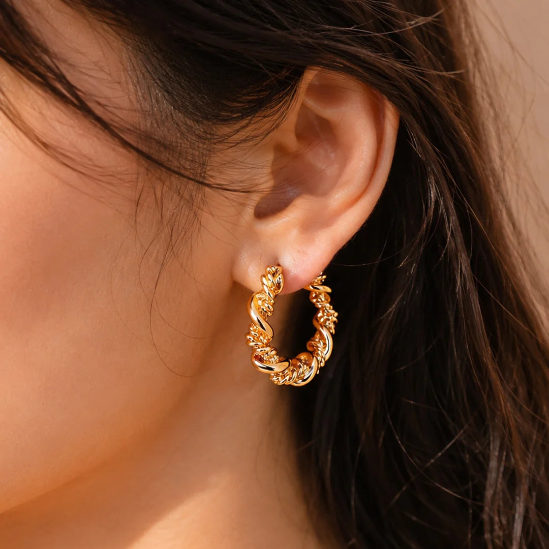 Textured Hoop Earrings