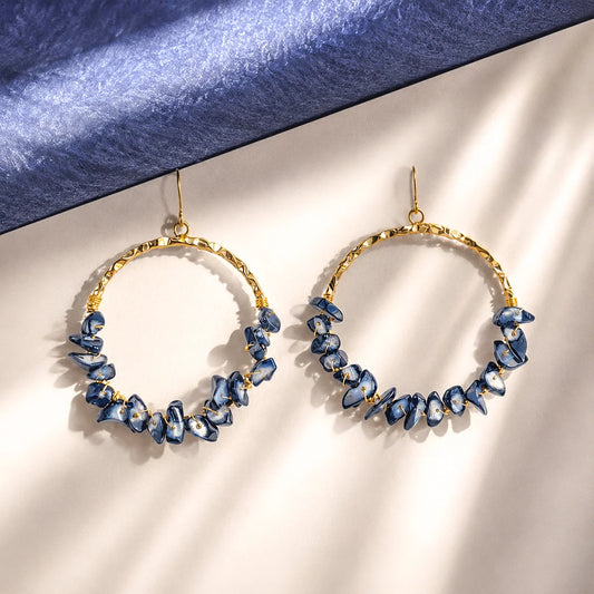 Monochrome Chip Stone Drop Earrings