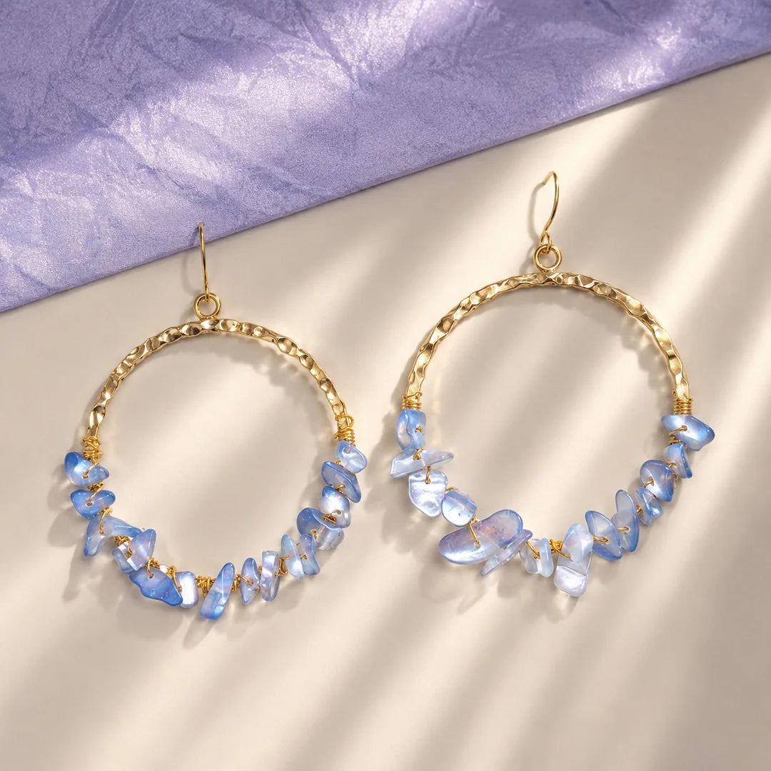 Monochrome Chip Stone Drop Earrings
