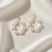 Baroque Pearl Hoops