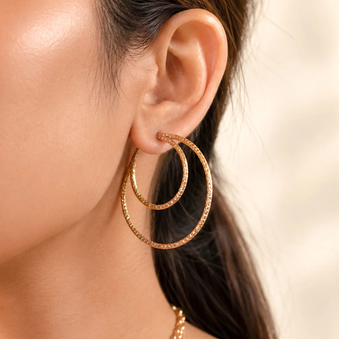 Golden Statement Hoops