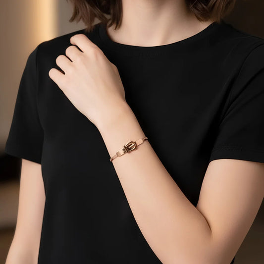 Rose Gold Belt Buckle Bracelet