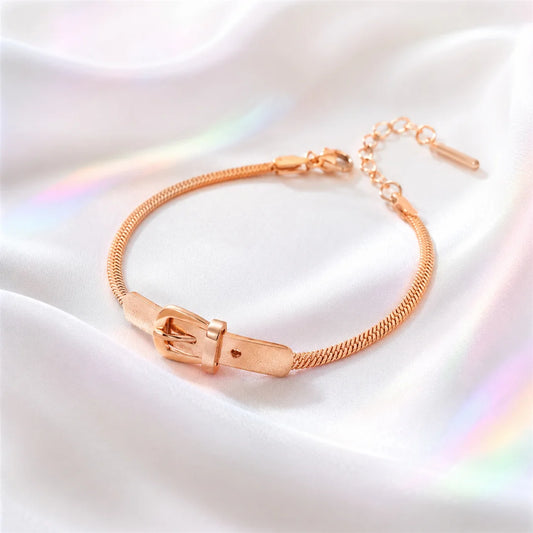 Rose Gold Belt Buckle Bracelet
