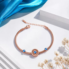 Turquoise Stone Chain Bracelet - Rose Gold Plated