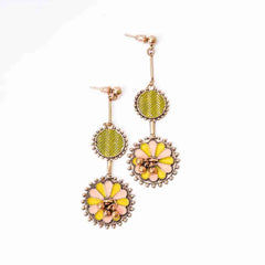 Bright Dual Coloured Floral Enamel Earrings