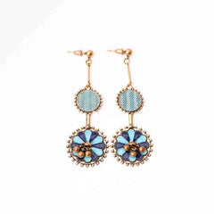 Bright Dual Coloured Floral Enamel Earrings