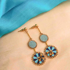 Bright Dual Coloured Floral Enamel Earrings