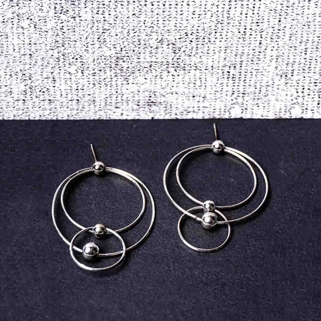 Orbit Silver Hoop Earrings