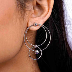 Orbit Silver Hoop Earrings