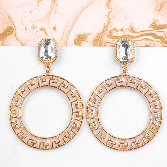 Eclectic Golden Crystal Earrings