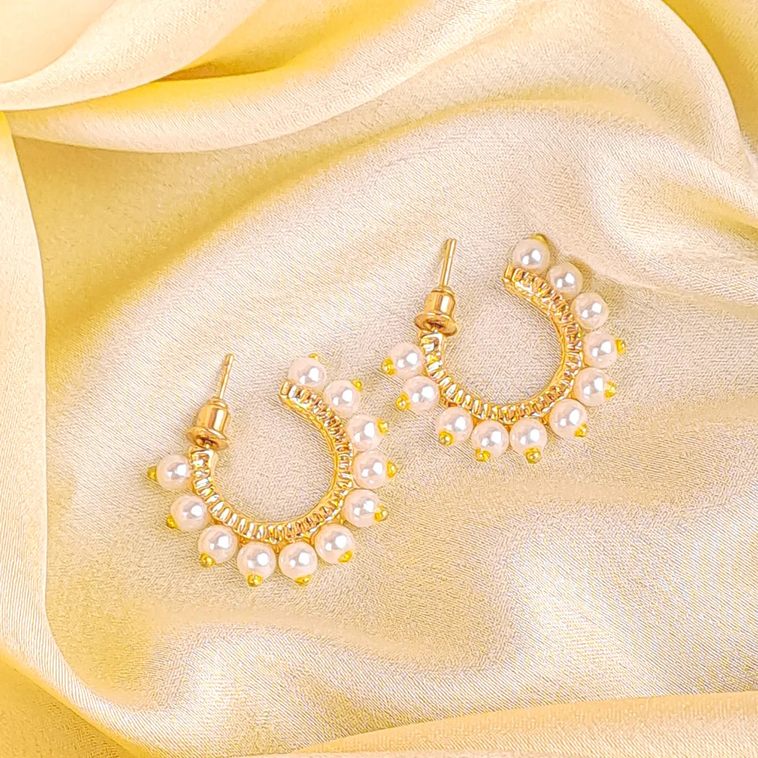 Pearl Studded Hoops