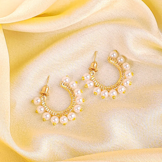 Pearl Studded Hoops