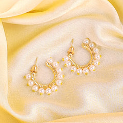 Pearl Studded Hoops