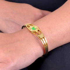 Butterfly Hinged Bracelet - 18K Gold Plated