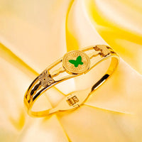 Butterfly Hinged Bracelet - 18K Gold Plated