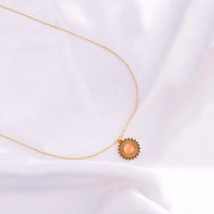 Halo Sun Pendant Necklace - 18K Gold Plated