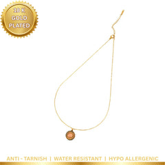 Halo Sun Pendant Necklace - 18K Gold Plated