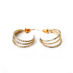 Tripple Textured Layered Hoop Earrings