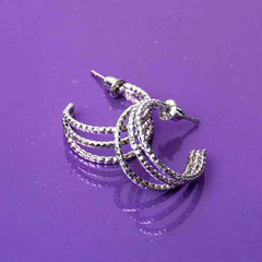 Tripple Textured Layered Hoop Earrings