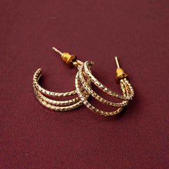 Tripple Textured Layered Hoop Earrings