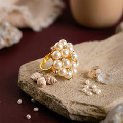 Pearl Cluster Cocktail Ring