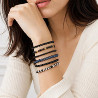 Pack Of 6 Black Beaded Bracelet Combo