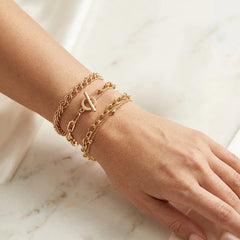Set Of 3 Link Chain Bracelet Combo