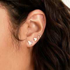 Set of 6 Playful Golden Mini Stud Earrings