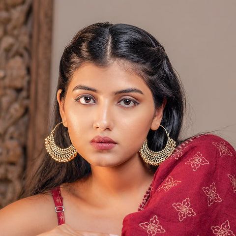 Antique Chandbali Hoop Earrings