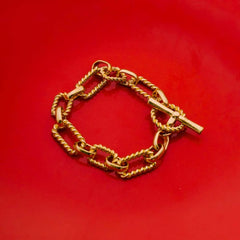 Gold Toned Link Chain Bracelet